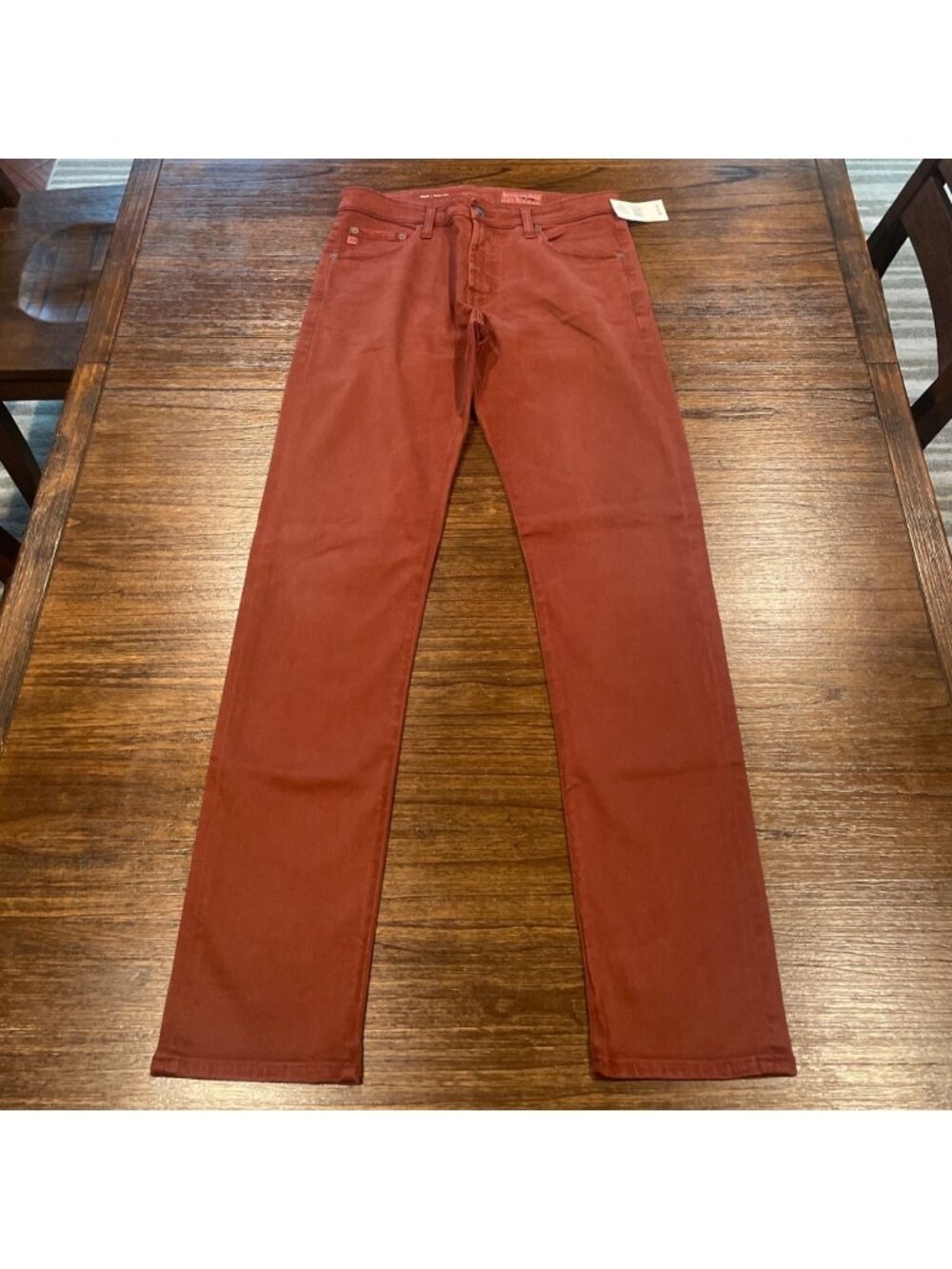 AG Tellis Modern Slim Jean 32x34 Red 7 Yrs Sulfur Sangria AG-ED Denim Stretch